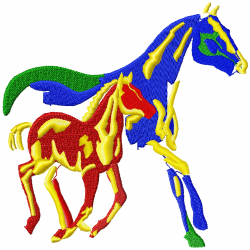 Horses Embroidery Design 3